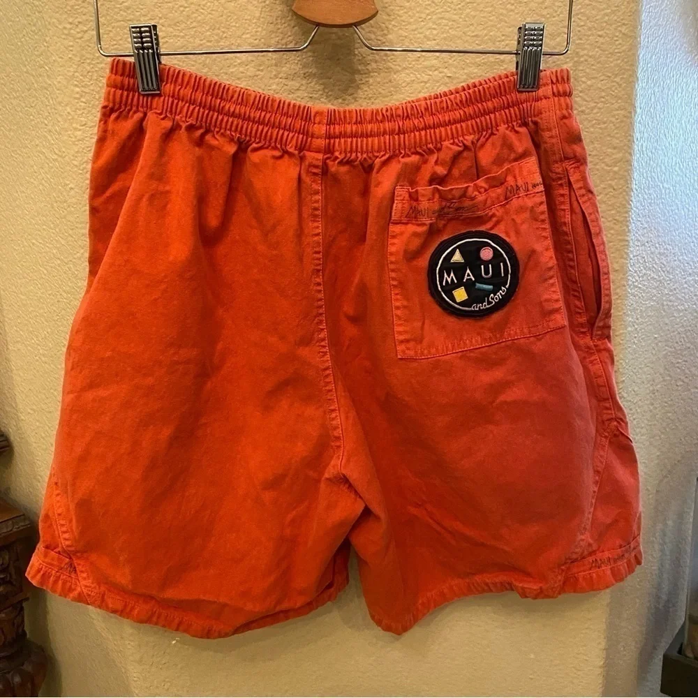 Vintage MAUI AND SONS Men Orange Shorts Size Large